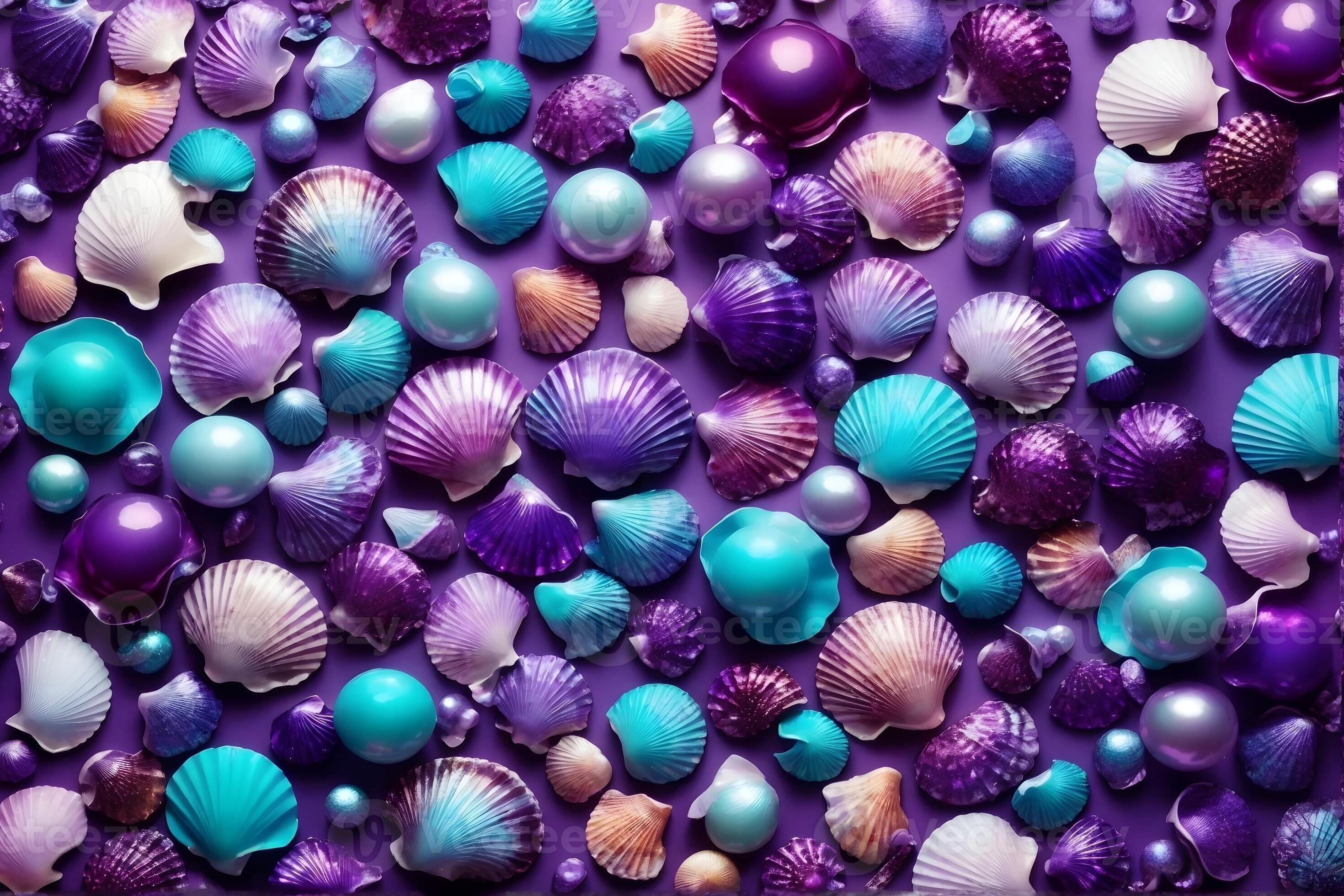 Purple Seashells Wallpaper, Purple Pearl and Seashell Background, Pearl Background, Seashell