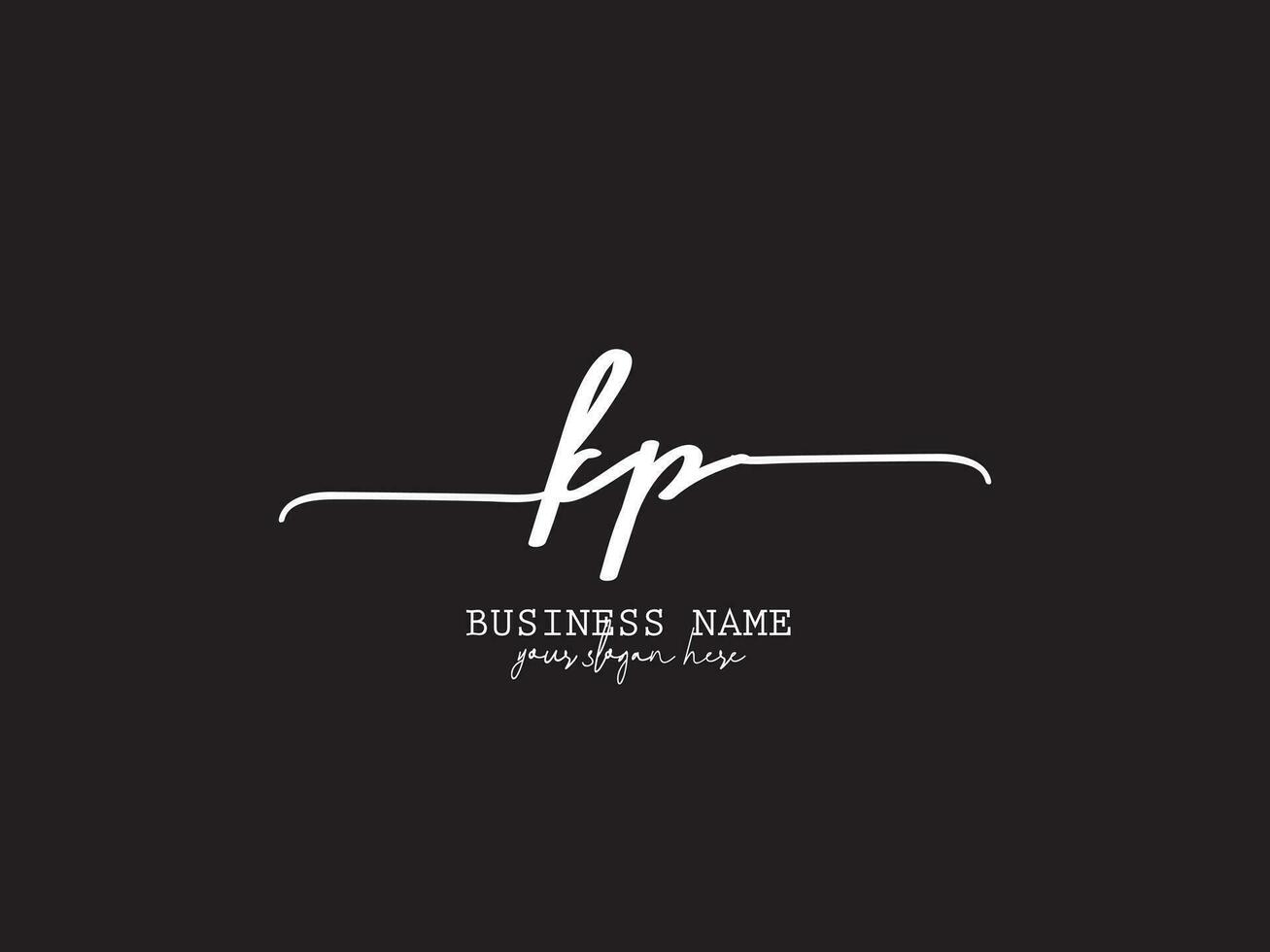 Feminine Kp Logo Letter, Signature KP Luxury Logo For Shop vector