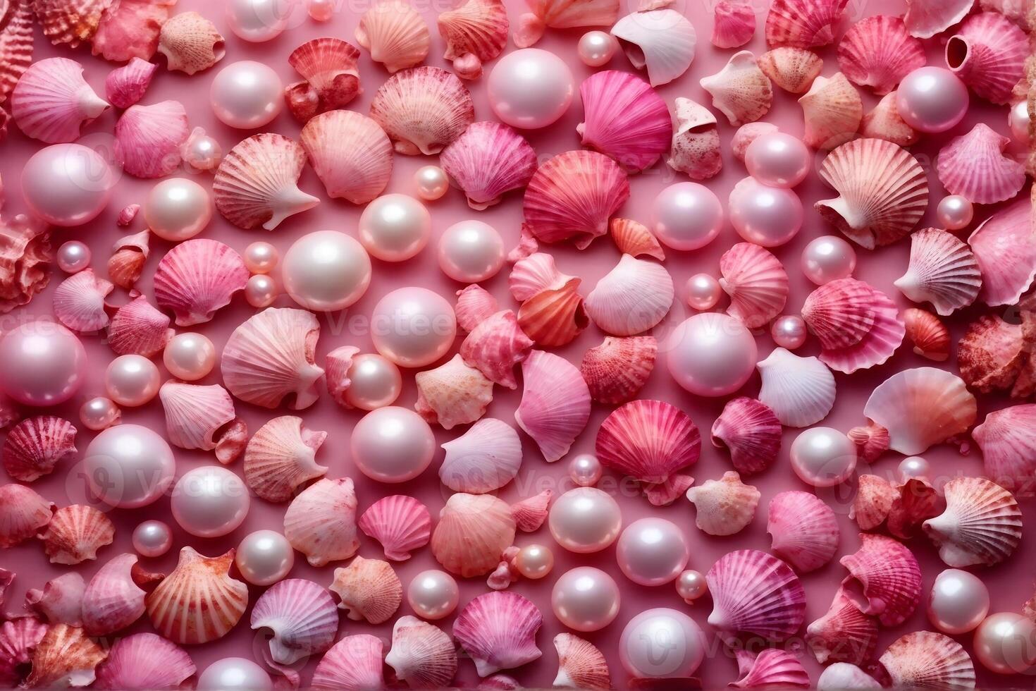 Pink Seashells Wallpaper, Pink Pearl and Seashell Background, Pearl