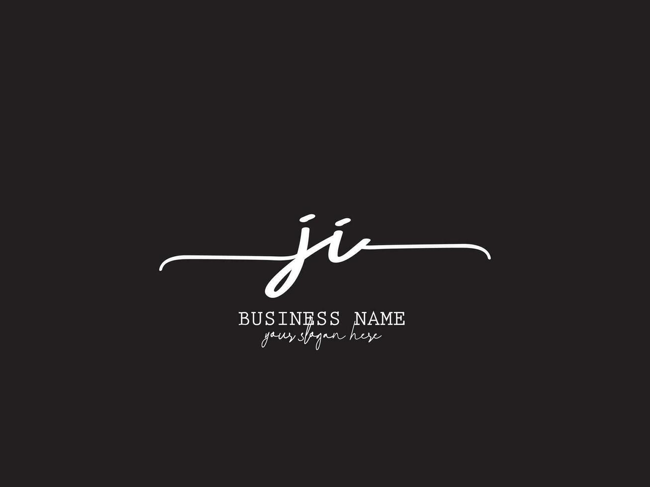 firma Ji lujo floral logo, femenino Ji logo icono vector