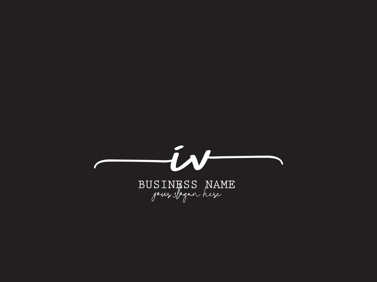 Moda iv logo presentación, inicial iv firma letra logo Arte vector