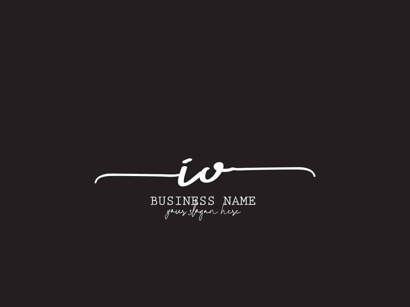 Fashion Io Logo Presentation, Initial IO Signature Letter Logo Art vector