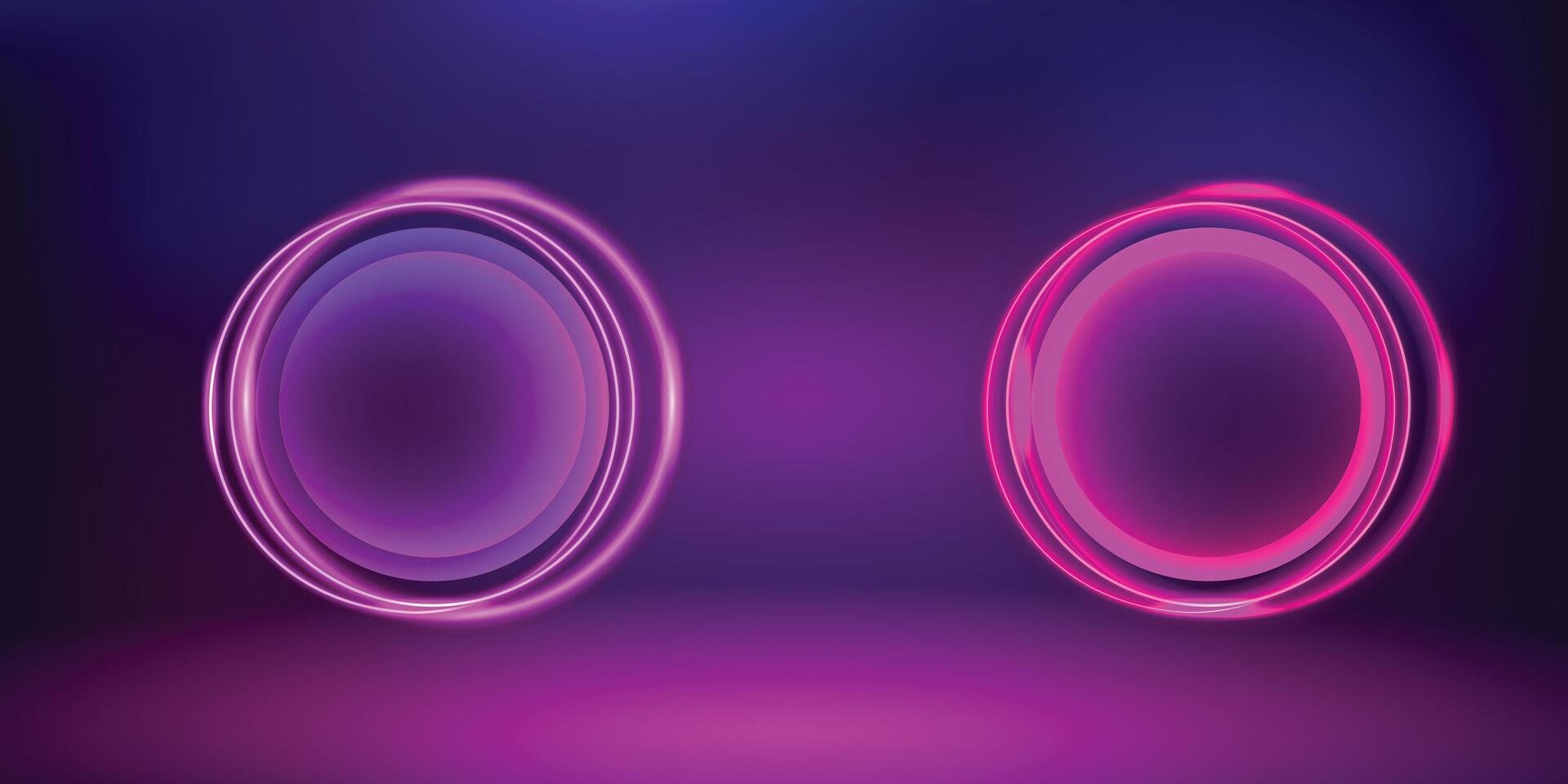 Abstract glowing ring background. Neon ring background, Neon light