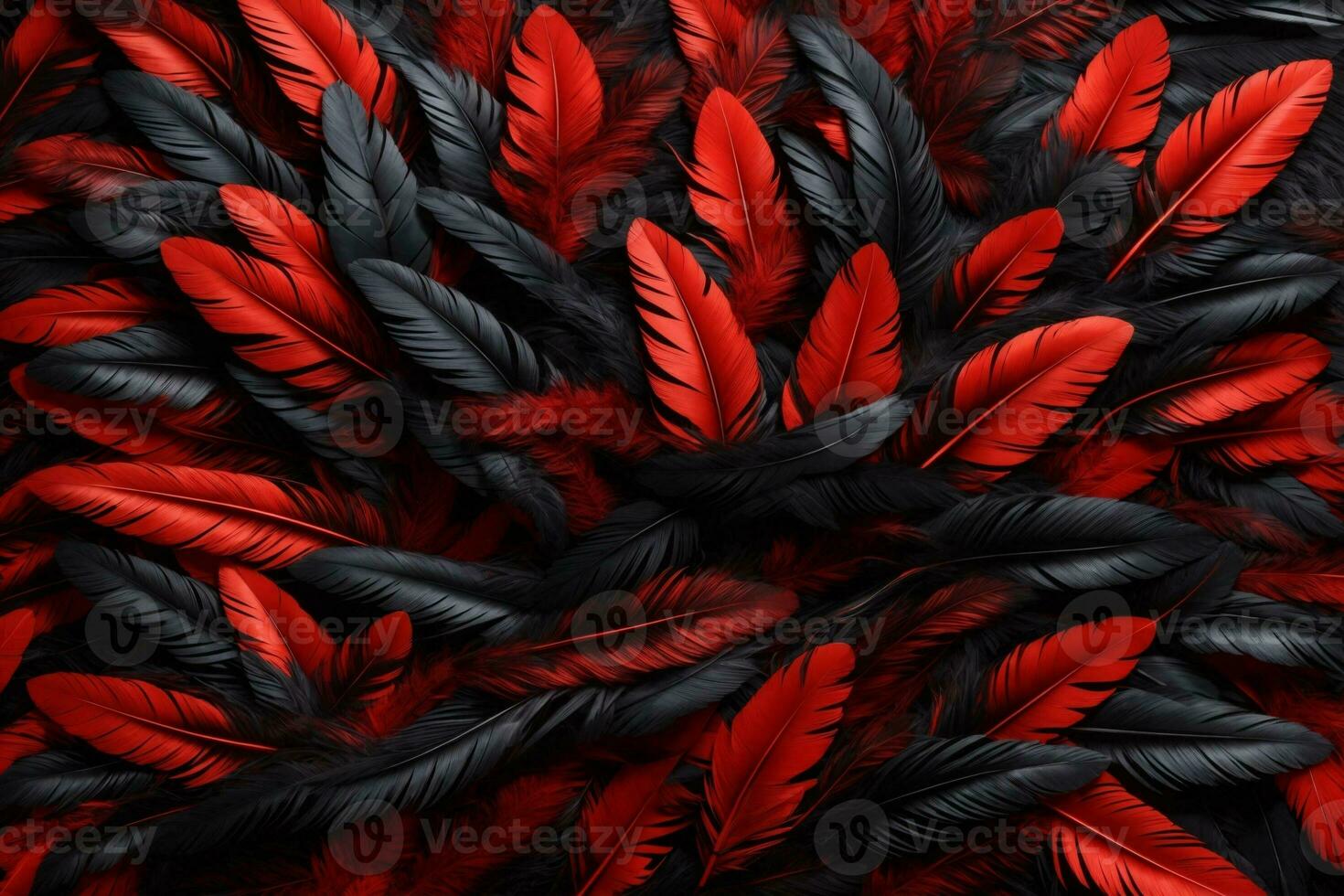 Red and Black Feather Background, Colorful Feather Wallpaper, Feathers Background, Fluffy Feather Texture, Feather Pattern, Feather Texture, Fur Texture, AI Generative photo