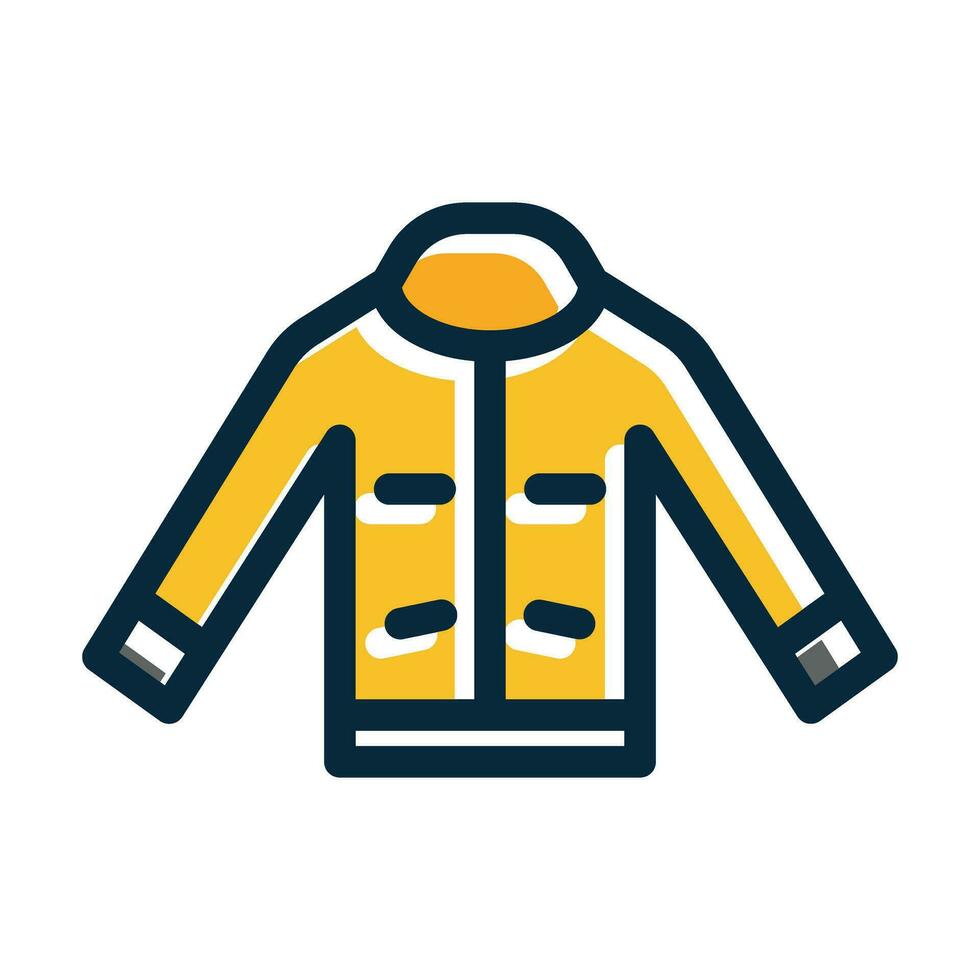 Driver Jacket Vector Thick Line Filled Dark Colors
