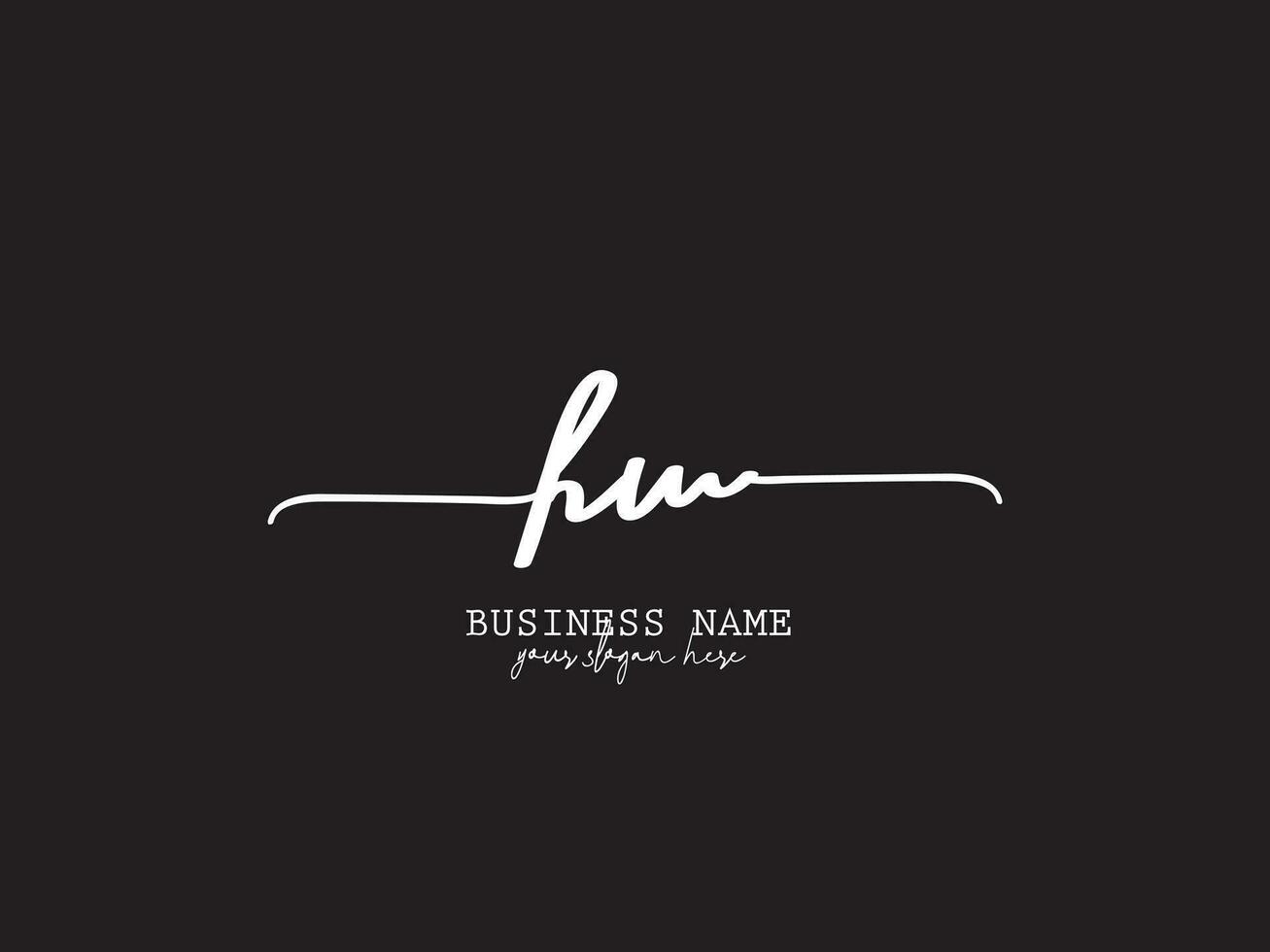 femenino hw firma logo, vestir hw tipografía lujo letra logo marca vector