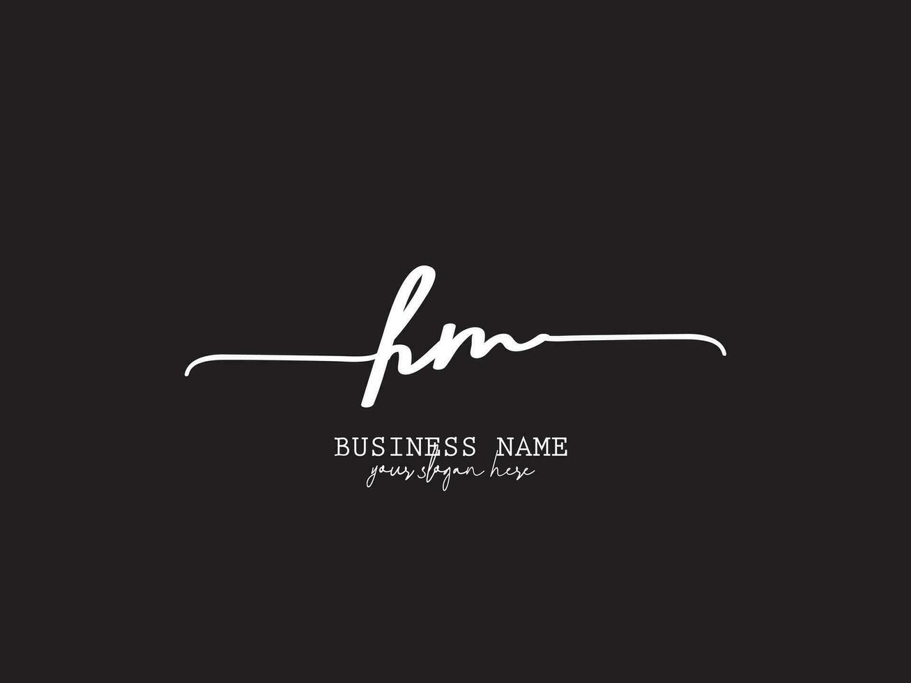 Feminine Hm Signature Logo, Apparel HM Typography Luxury Letter Logo Branding vector