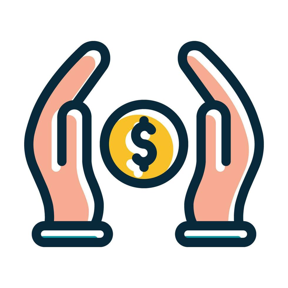 Savings Vector Thick Line Filled Dark Colors