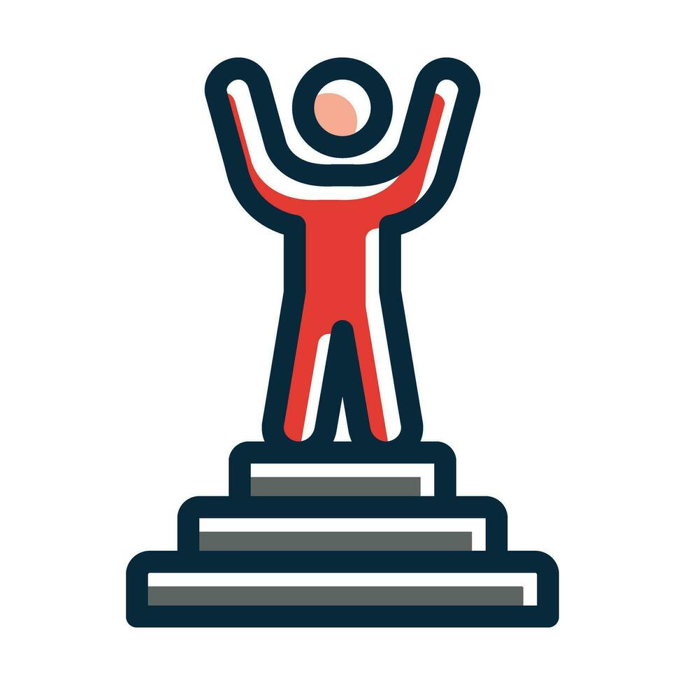 Goal Vector Thick Line Filled Dark Colors