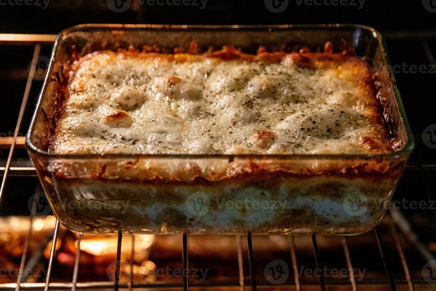 Pasta bake in the oven photo