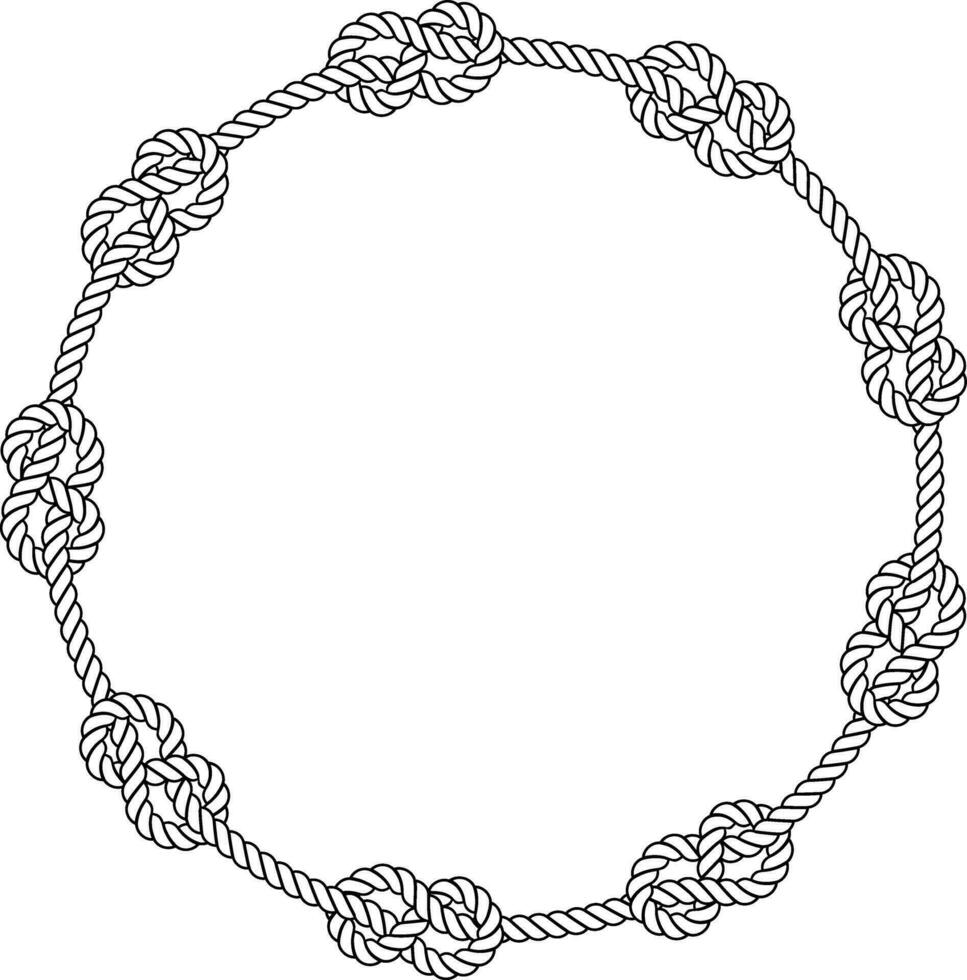 circular rope woven frame with copy space vector