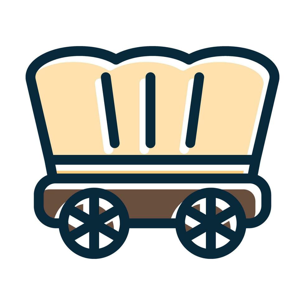 Carriage Vector Thick Line Filled Dark Colors