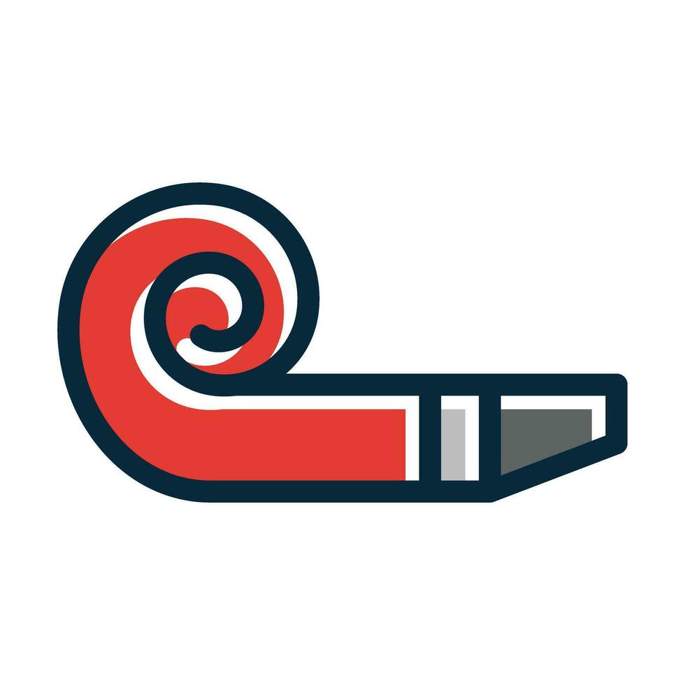 Party Blower Vector Thick Line Filled Dark Colors