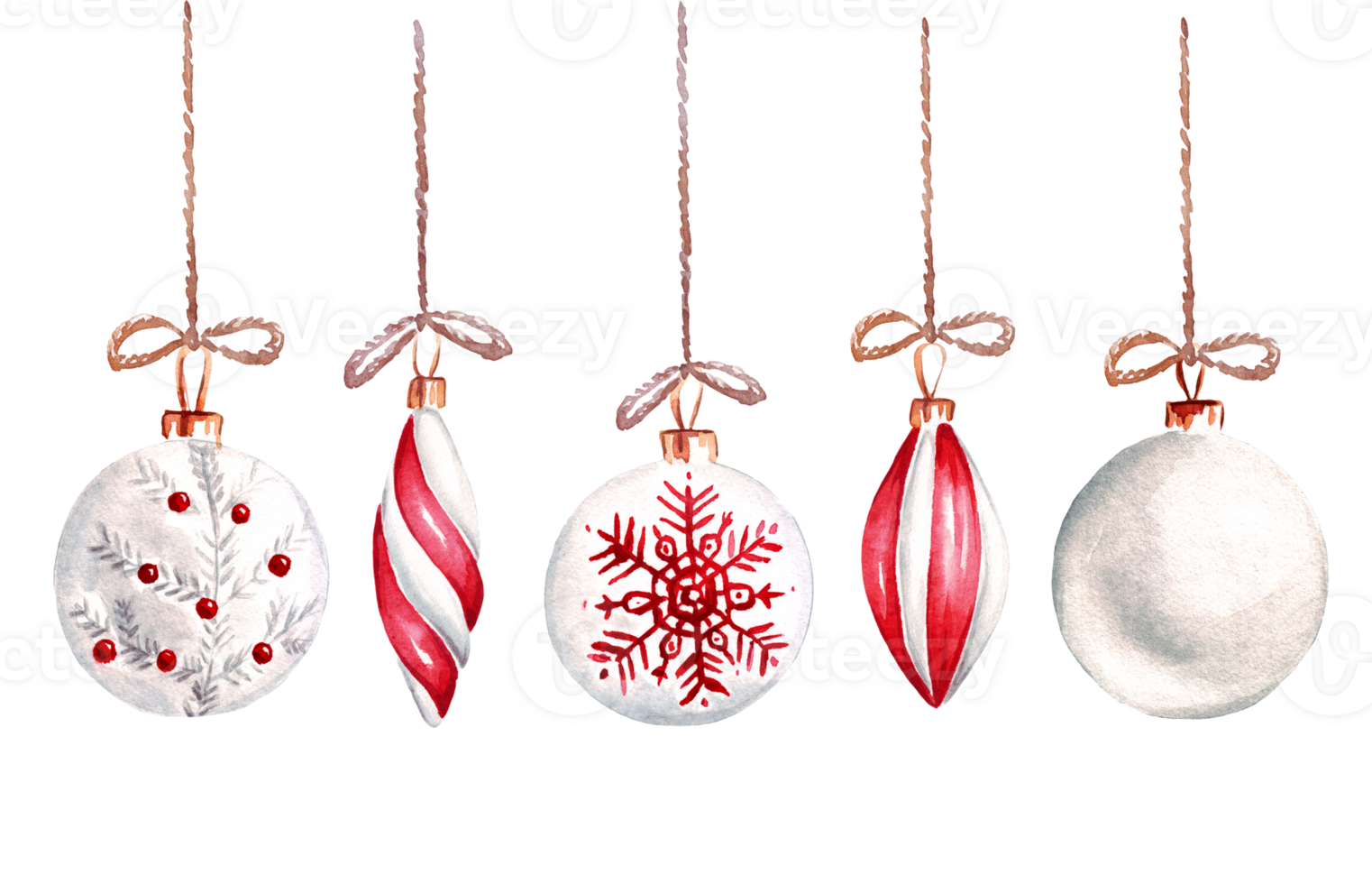 Christmas bubbles. Watercolor clipart png