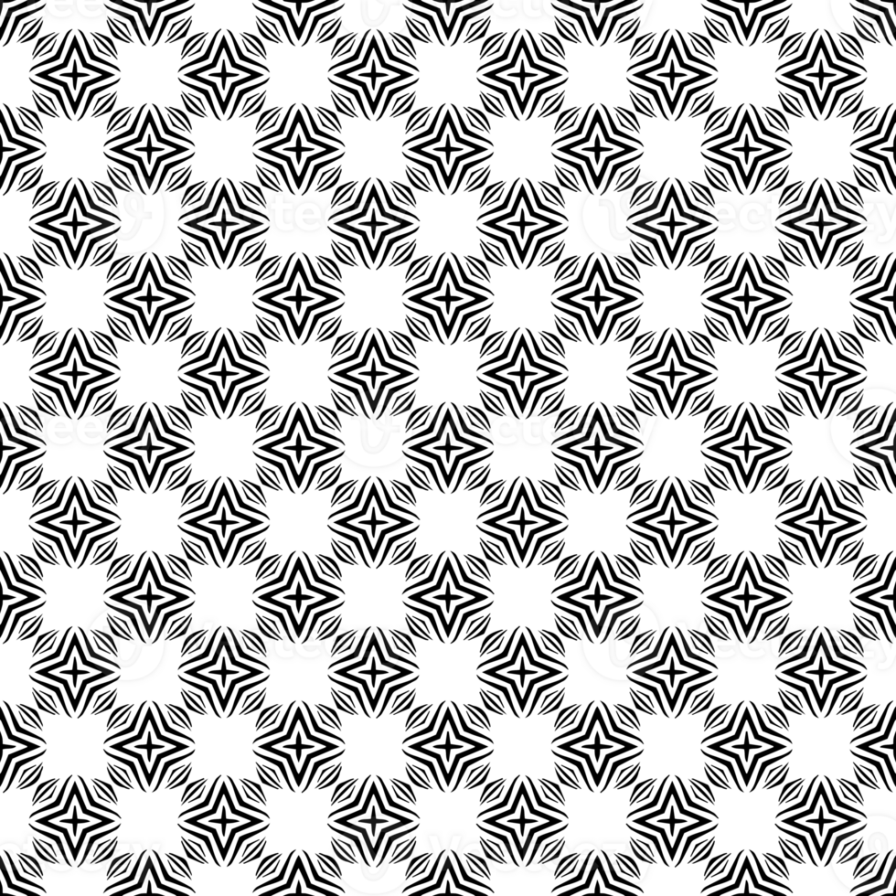 Black seamless abstract pattern. Overlay for background and backdrop. Ornamental design. PNG graphic illustration with transparent background.