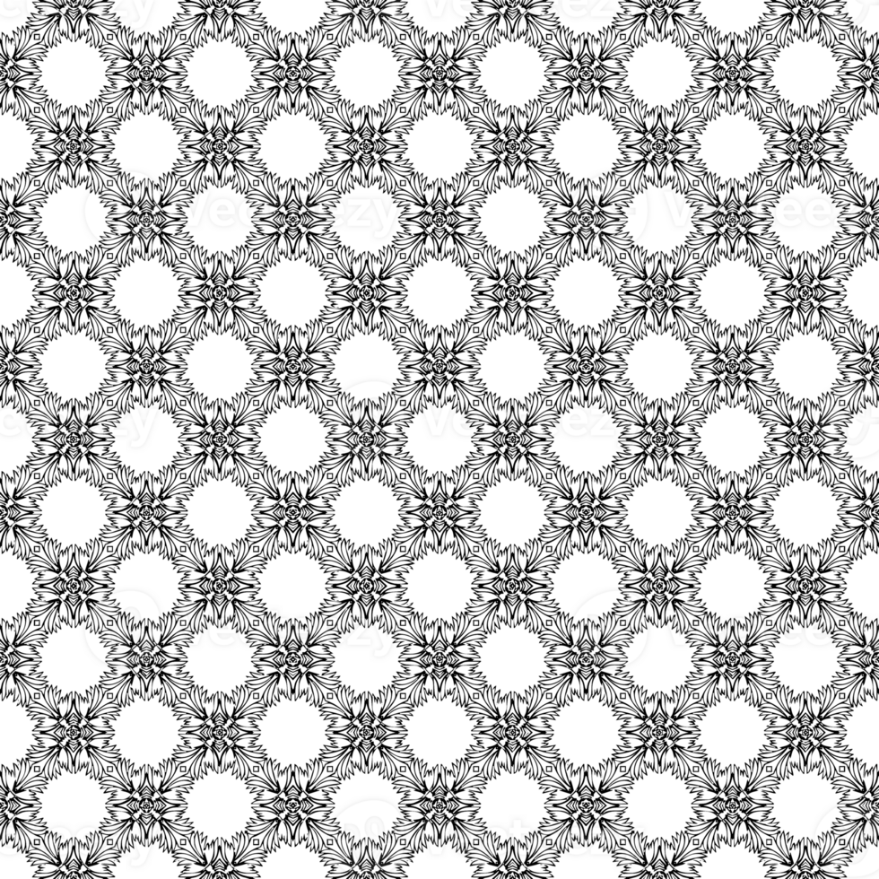 Black seamless abstract pattern. Overlay for background and backdrop. Ornamental design. PNG graphic illustration with transparent background.