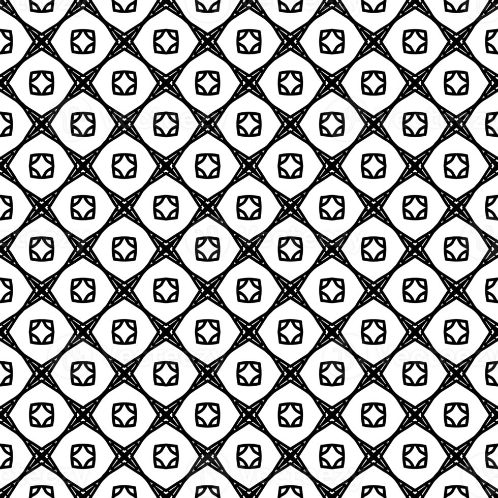 Black seamless abstract pattern. Overlay for background and backdrop. Ornamental design. PNG graphic illustration with transparent background.
