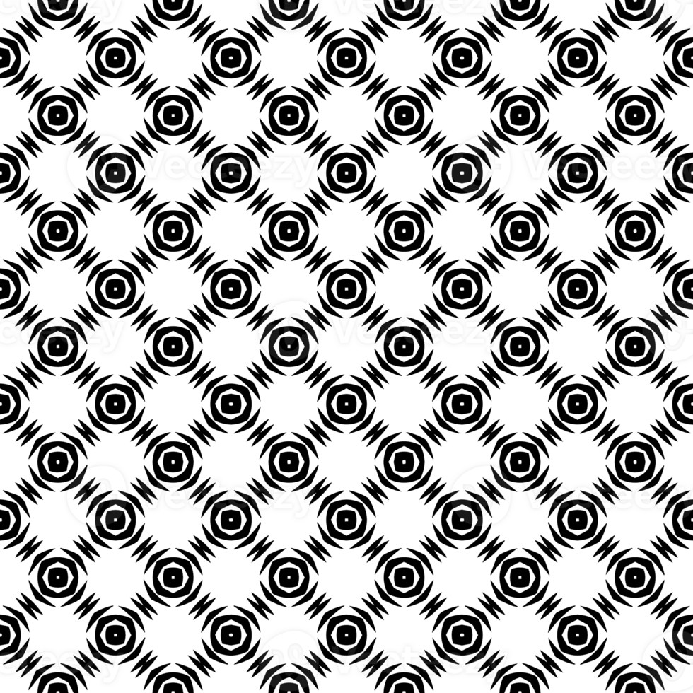 Black seamless abstract pattern. Overlay for background and backdrop. Ornamental design. PNG graphic illustration with transparent background.