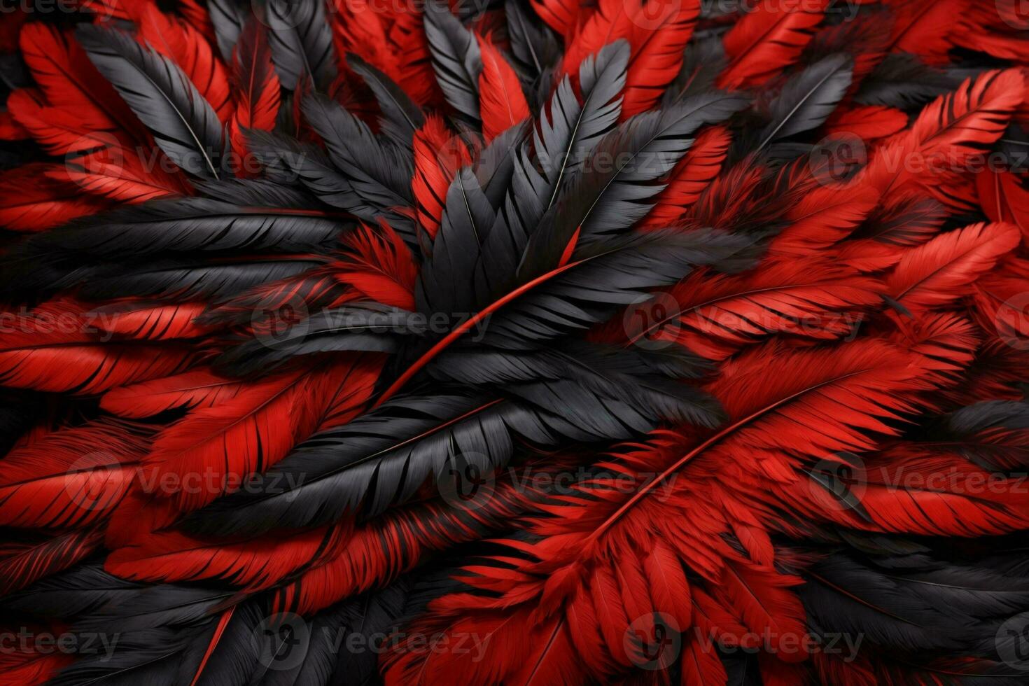 Red and Black Feather Background, Colorful Feather Wallpaper, Feathers Background, Fluffy Feather Texture, Feather Pattern, Feather Texture, Fur Texture, AI Generative photo