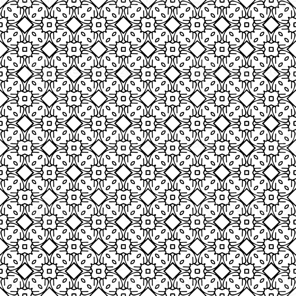 Black seamless abstract pattern. Overlay for background and backdrop. Ornamental design. PNG graphic illustration with transparent background.