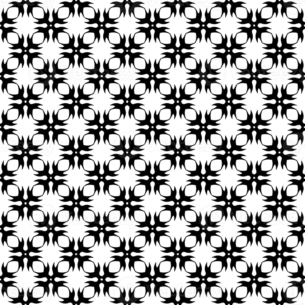 Black seamless abstract pattern. Overlay for background and backdrop. Ornamental design. PNG graphic illustration with transparent background.