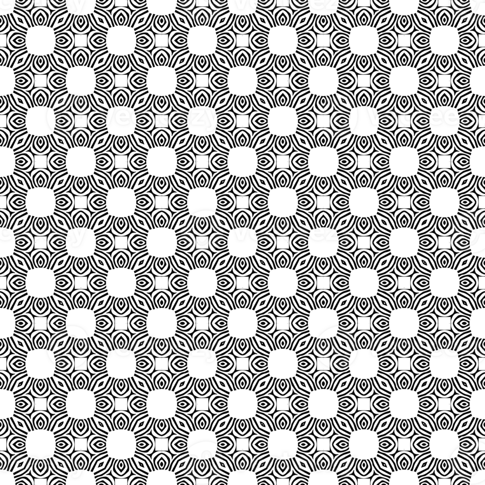 Black seamless abstract pattern. Overlay for background and backdrop. Ornamental design. PNG graphic illustration with transparent background.