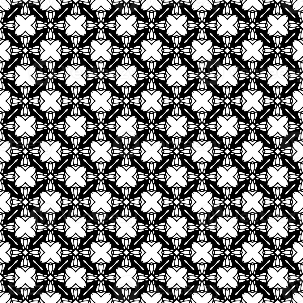 Black seamless abstract pattern. Overlay for background and backdrop. Ornamental design. PNG graphic illustration with transparent background.