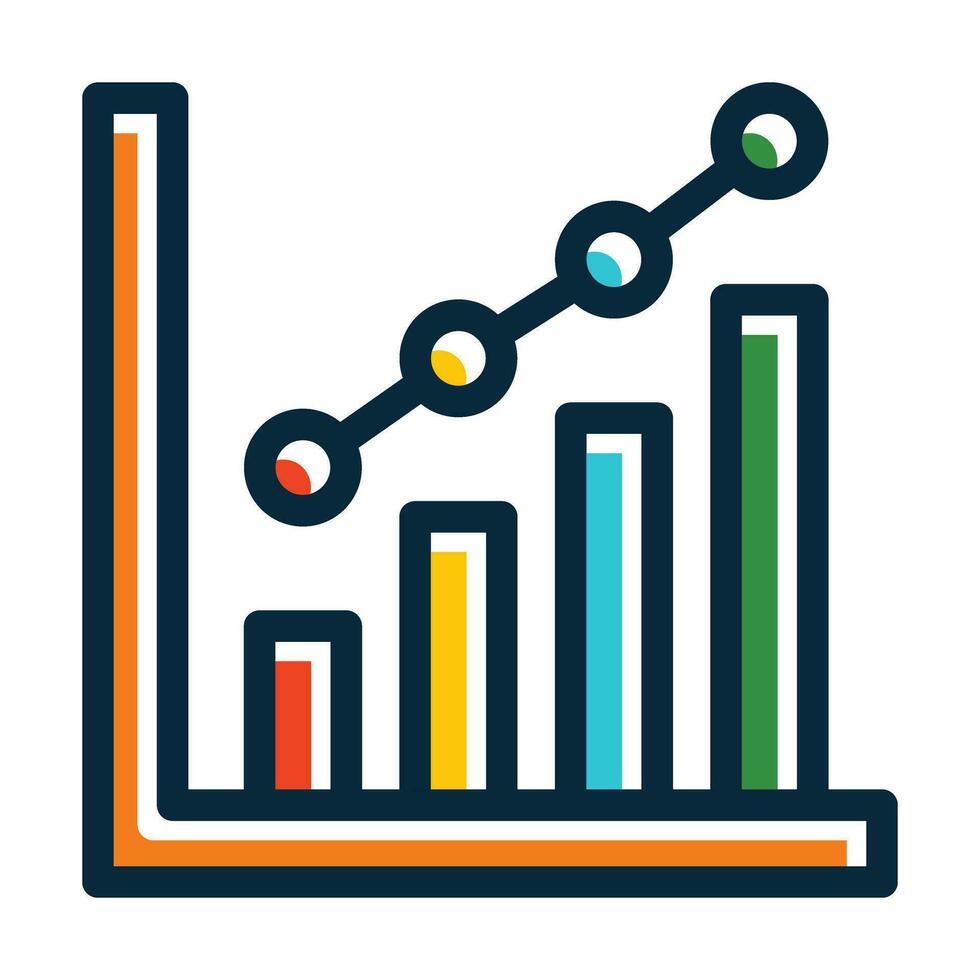 grafico vector grueso línea lleno oscuro colores