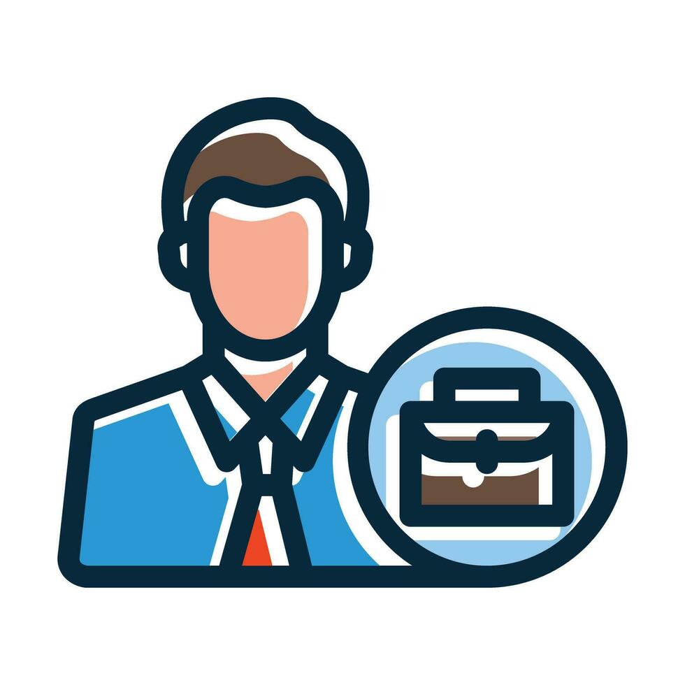 Entrepreneur Vector Thick Line Filled Dark Colors