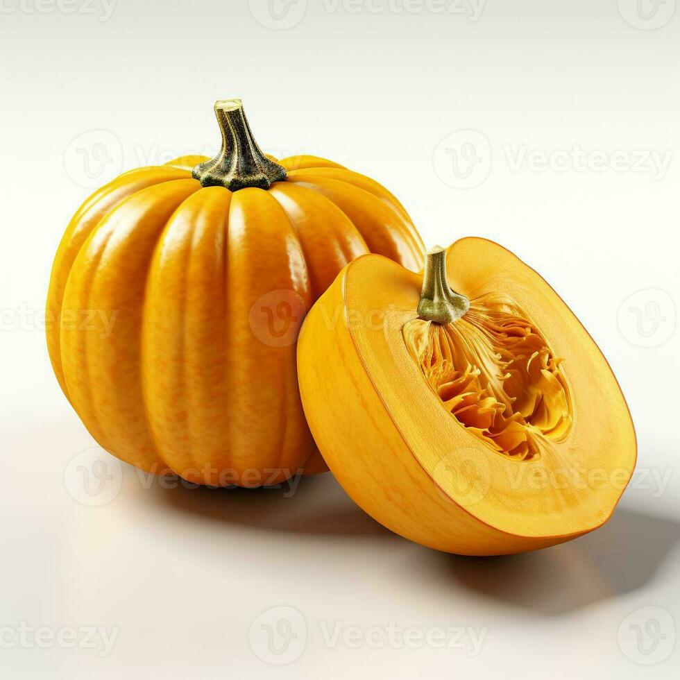 closeup photo of pumpkin on isolated white background Generative AI
