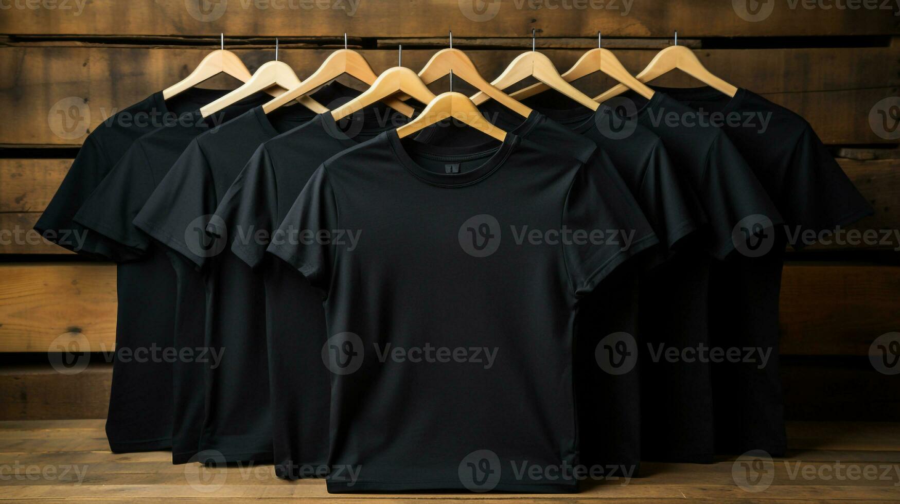 Photo black tshirts with copy space mockup Generative AI