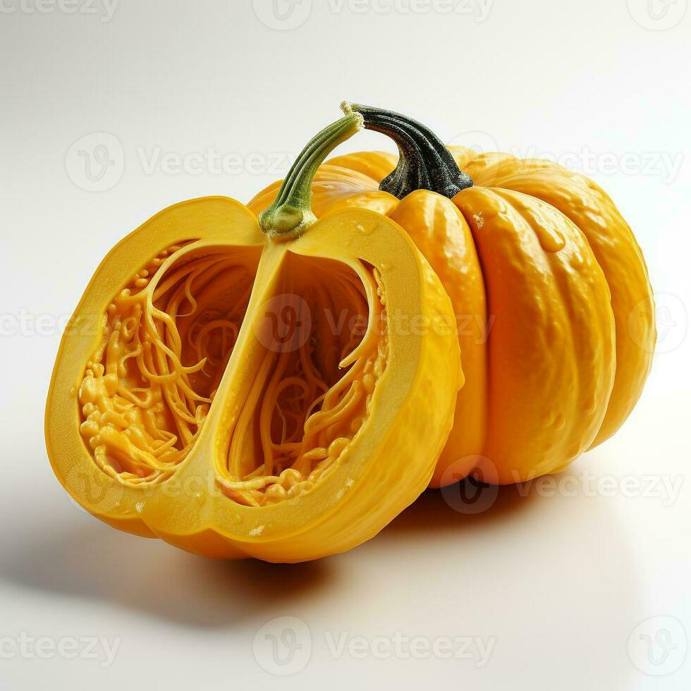 closeup photo of pumpkin on isolated white background Generative AI