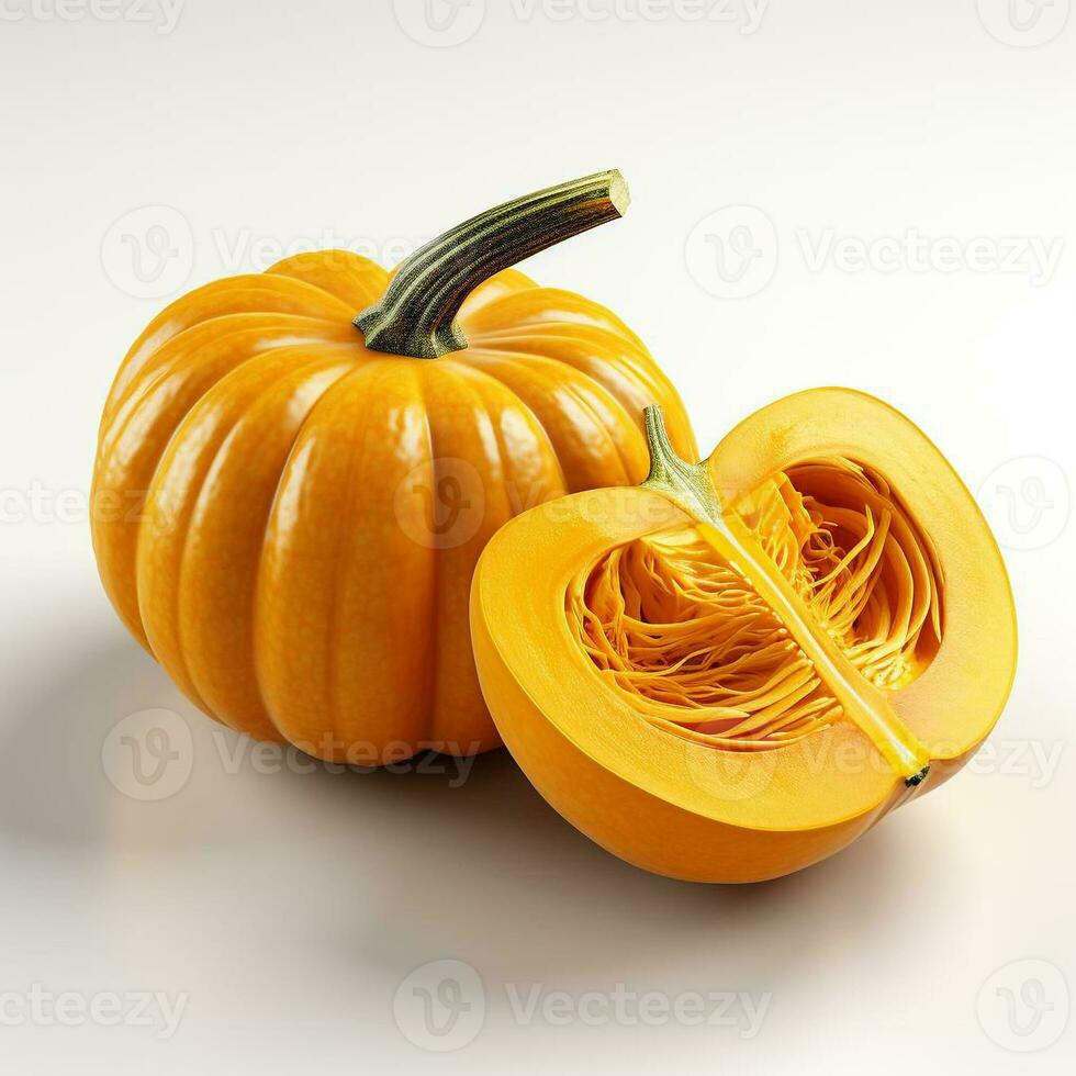 closeup photo of pumpkin on isolated white background Generative AI