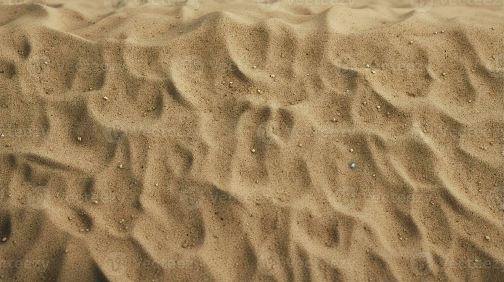 Top view of sandy beach. Background with copy space and visible sand texture Generative AI photo