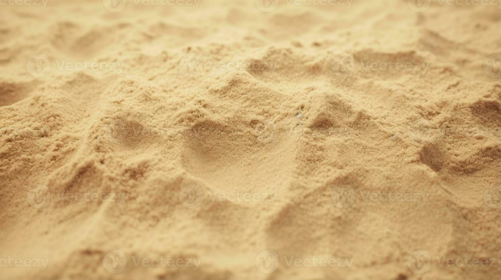 Top view of sandy beach. Background with copy space and visible sand texture Generative AI photo