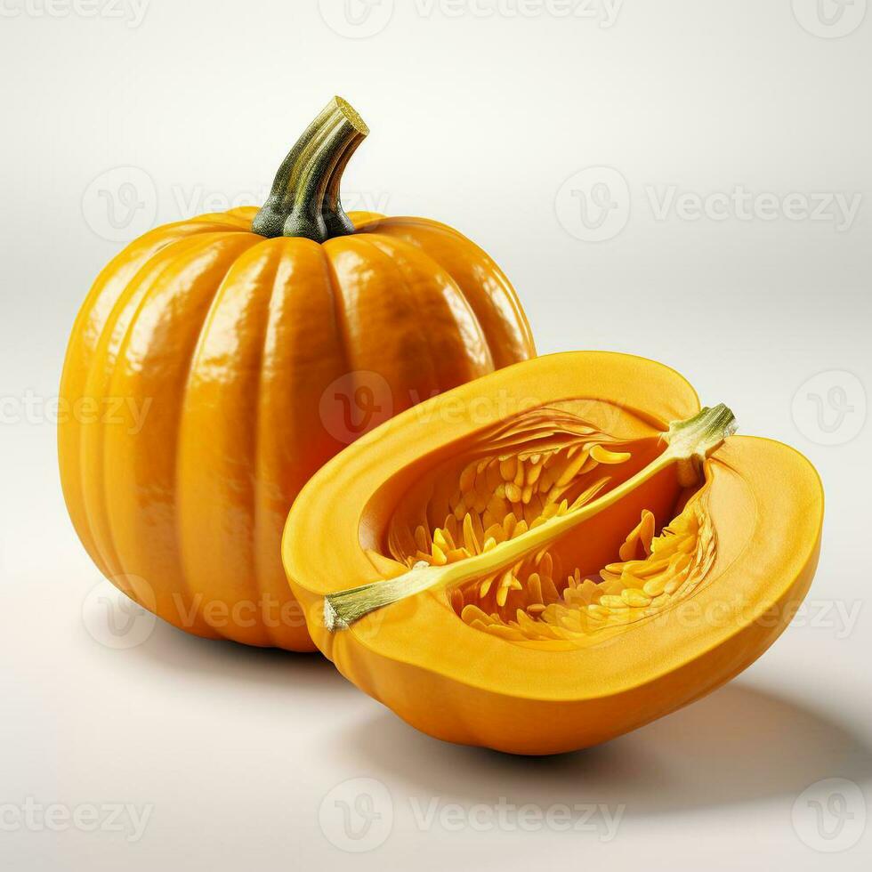 closeup photo of pumpkin on isolated white background Generative AI