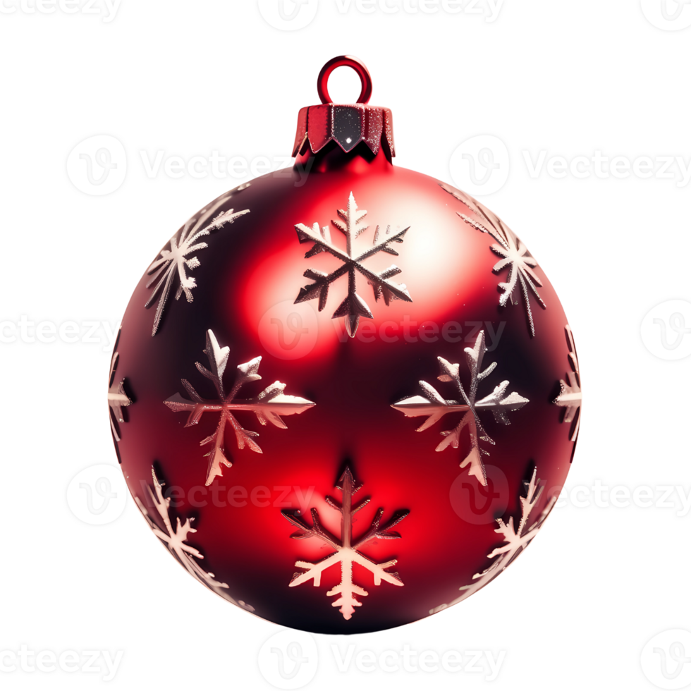 Red Christmas Ball Isolated. AI Generative png