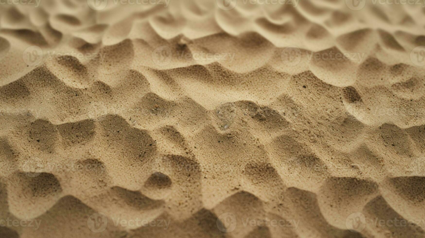 parte superior ver de arenoso playa. antecedentes con Copiar espacio y visible arena textura generativo ai foto