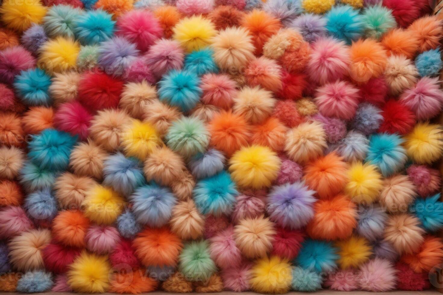 Rainbow Colorful Fluffy Fur Ball Texture Wallpaper, Colorful Fluffy Background, Fluffy Fur Background, Fur Texture Background, AI Generative photo