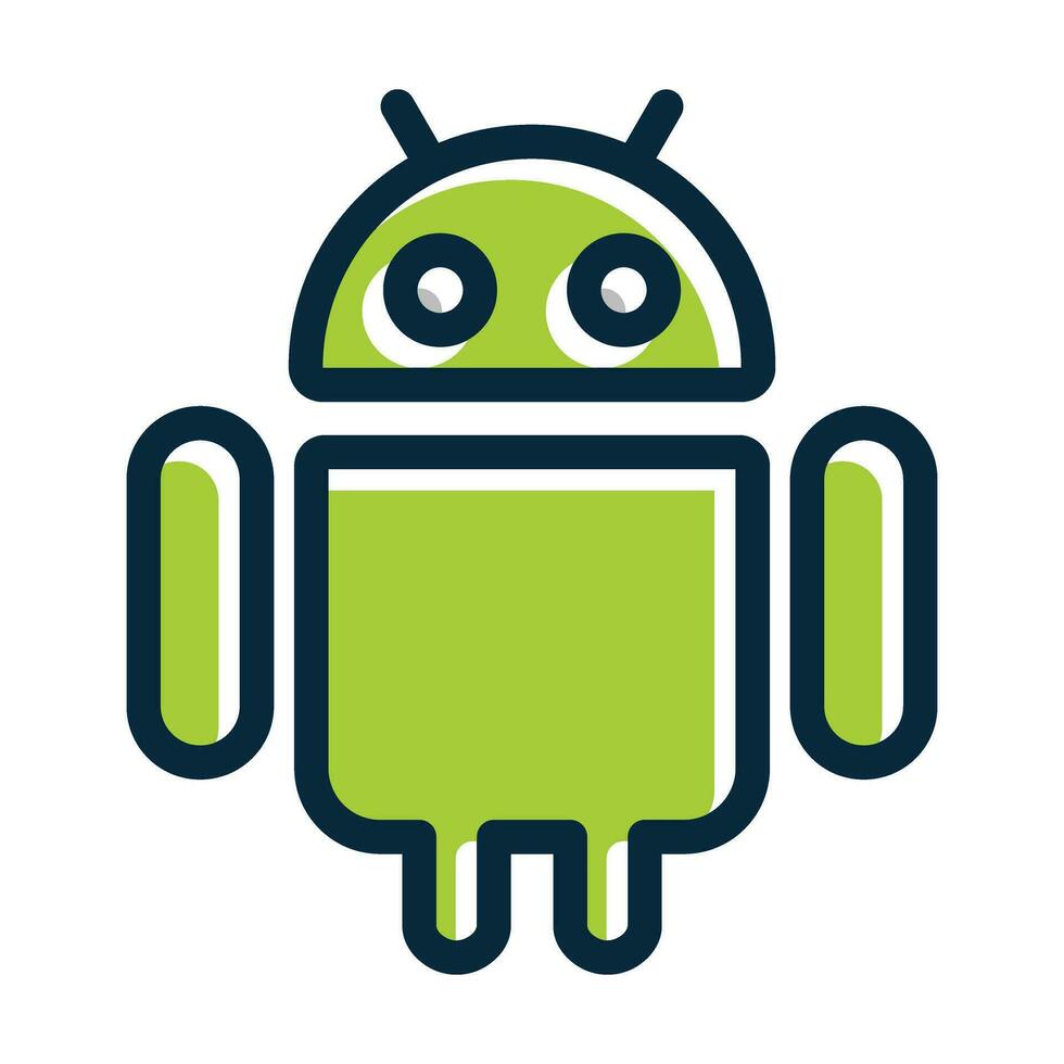 Android Vector Thick Line Filled Dark Colors