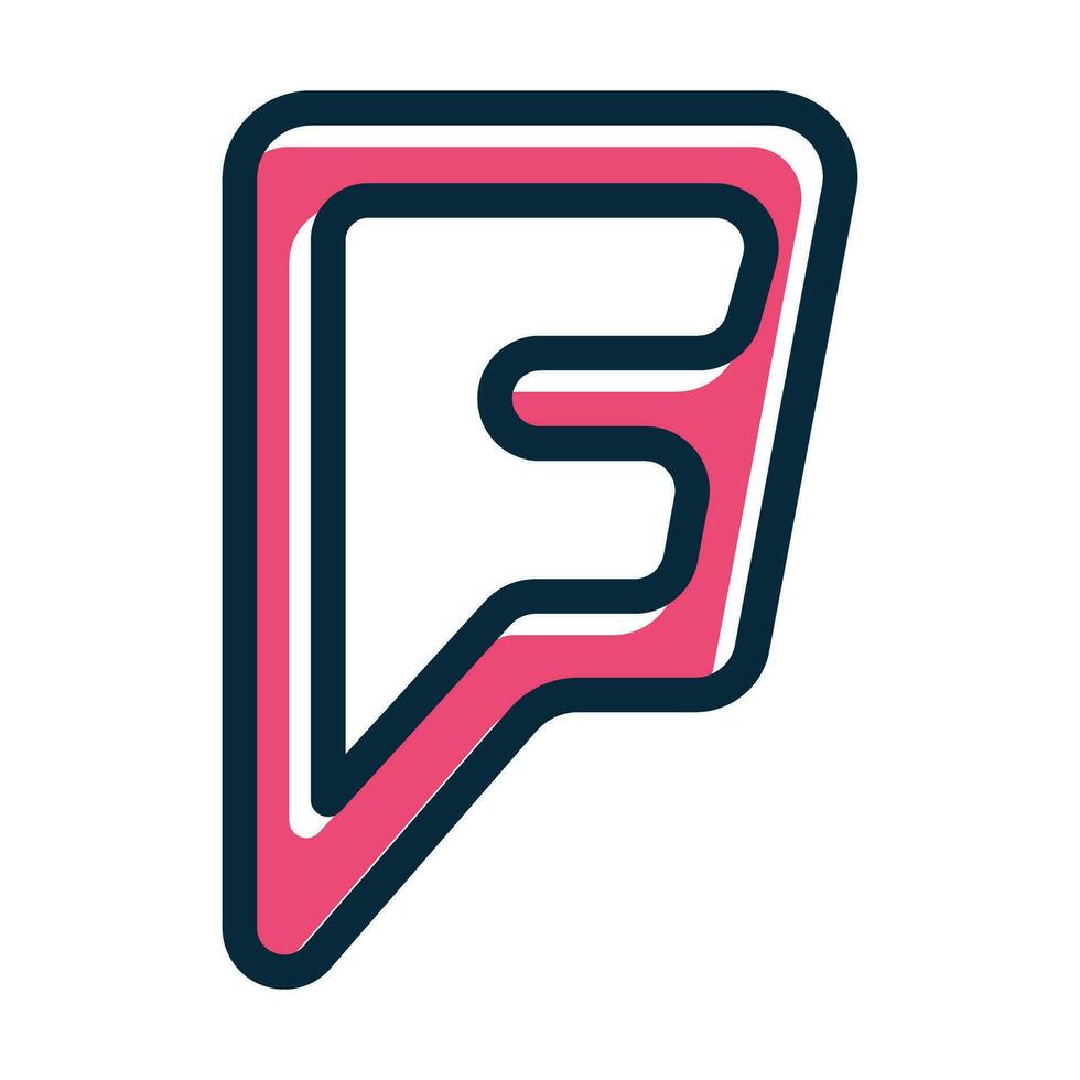 Foursquare Vector Thick Line Filled Dark Colors