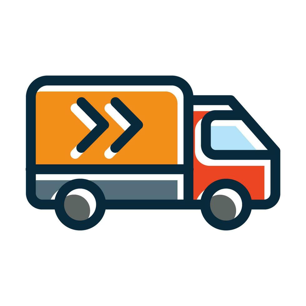 Van Vector Thick Line Filled Dark Colors