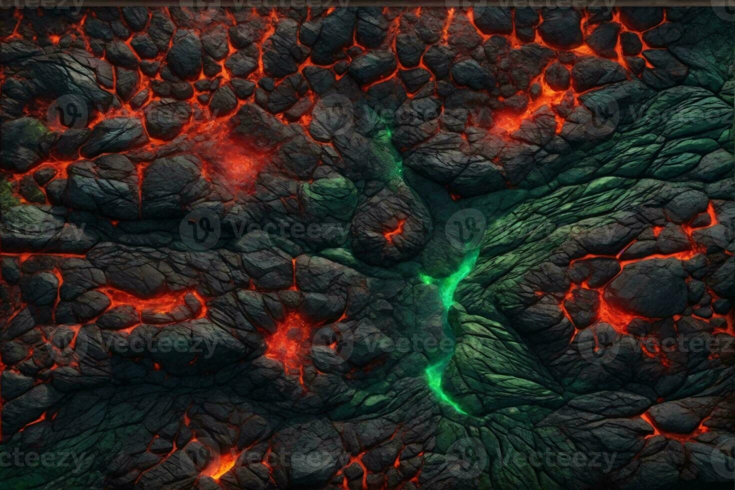 Green and Red Lava Texture Background, Glowing Lava Texture Background, Magma Flow, Lava Flow, Cracked Lava, AI Generative photo