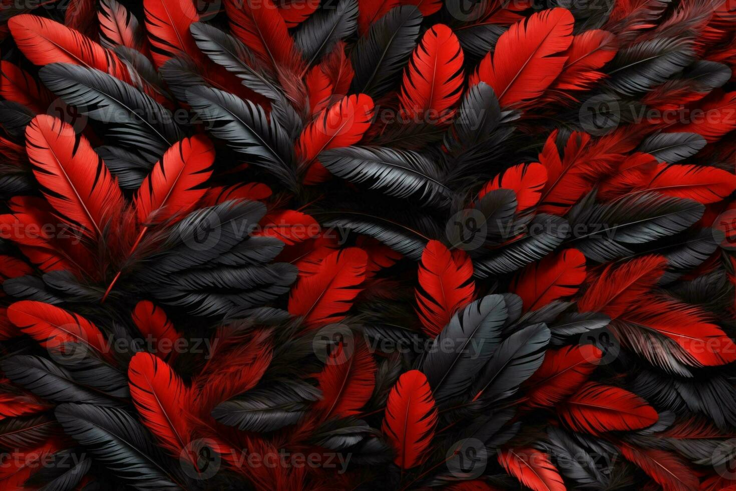 Red and Black Feather Background, Colorful Feather Wallpaper, Feathers Background, Fluffy Feather Texture, Feather Pattern, Feather Texture, Fur Texture, AI Generative photo