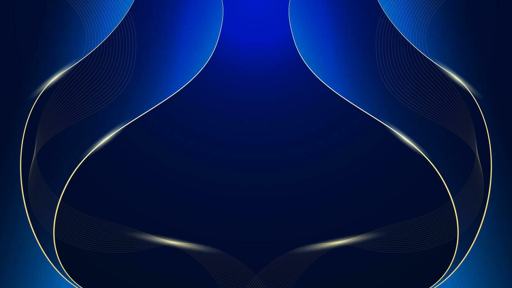 Luxury glowing lines and blue background. Elegant glowing lines spark for premium design template. Vector illustration.