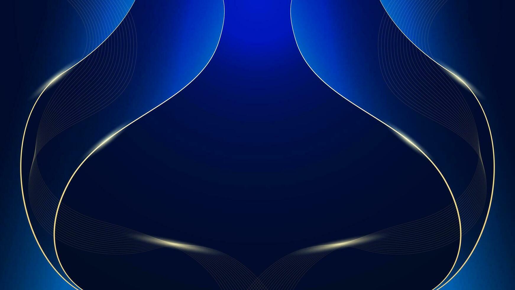 Luxury glowing lines and blue background. Elegant glowing lines spark for premium design template. Vector illustration.