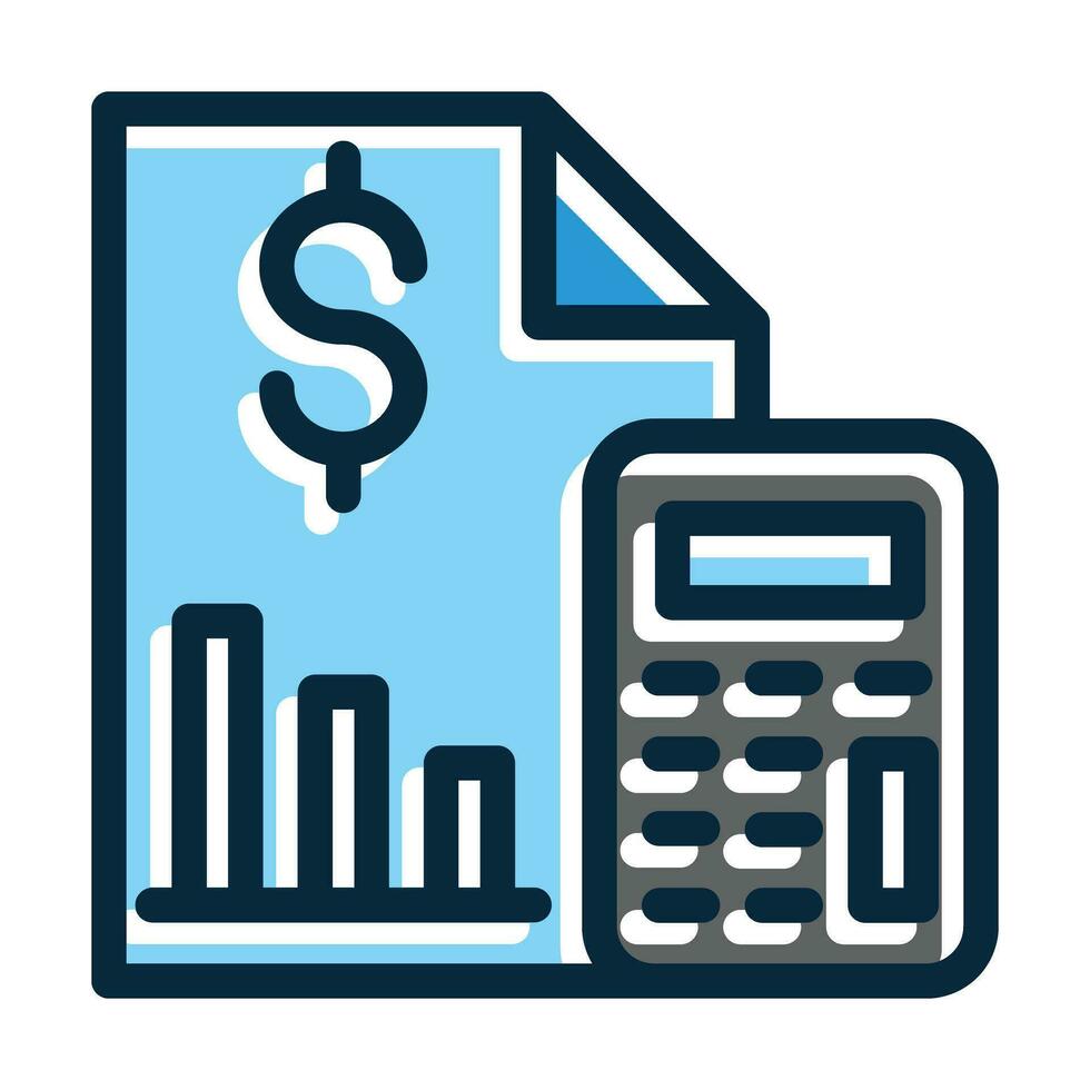 Accounting Vector Thick Line Filled Dark Colors