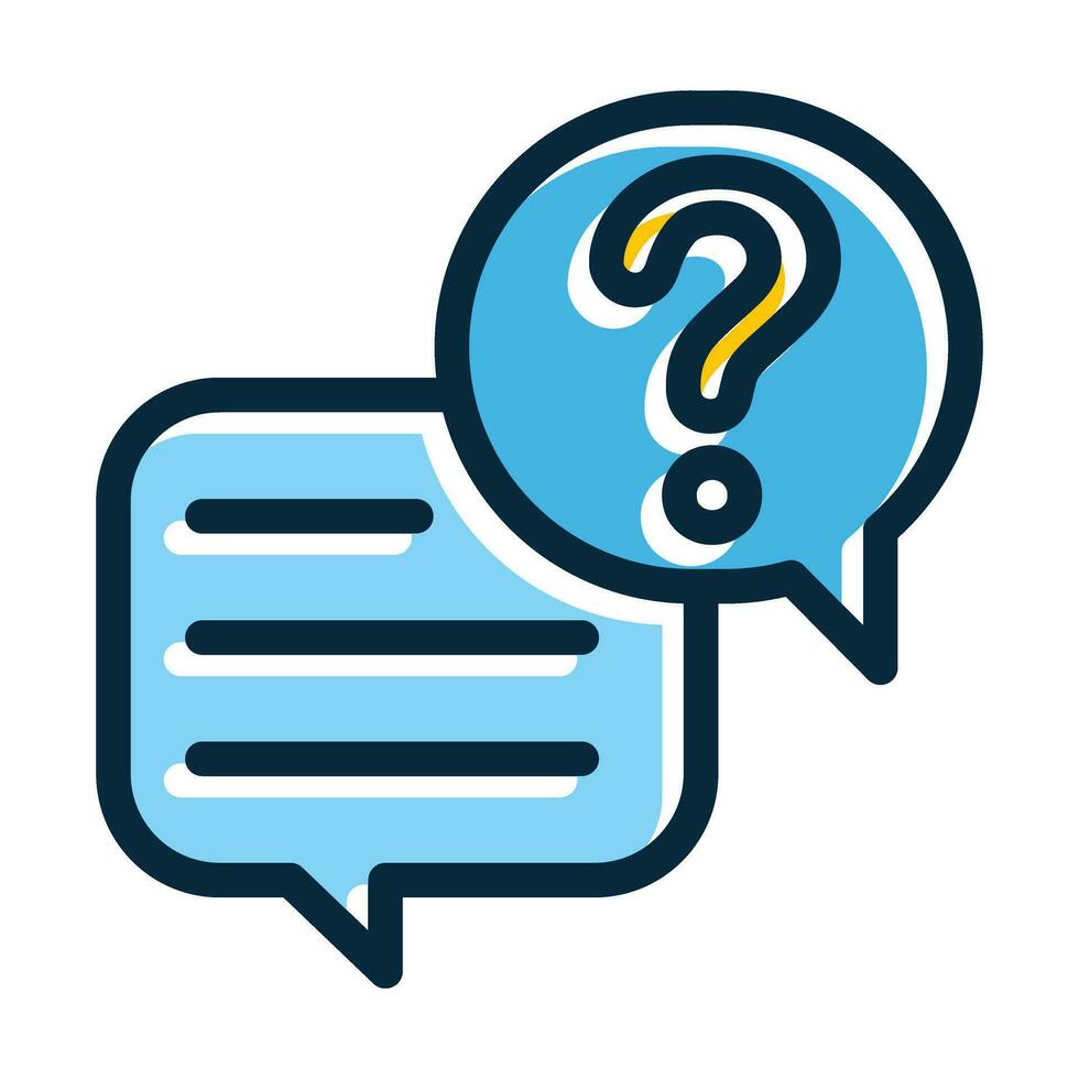 Question And Answer Vector Thick Line Filled Dark Colors