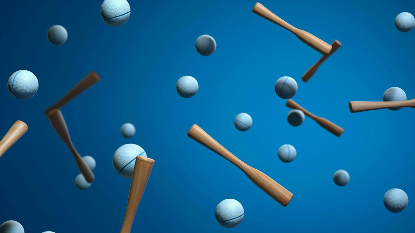 ball with stick on blue background photo