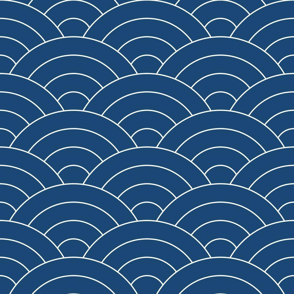 Navy blue Japanese wave pattern background. Japanese pattern vector. Waves background illustration. for clothing, wrapping paper, backdrop, background, gift card. vector